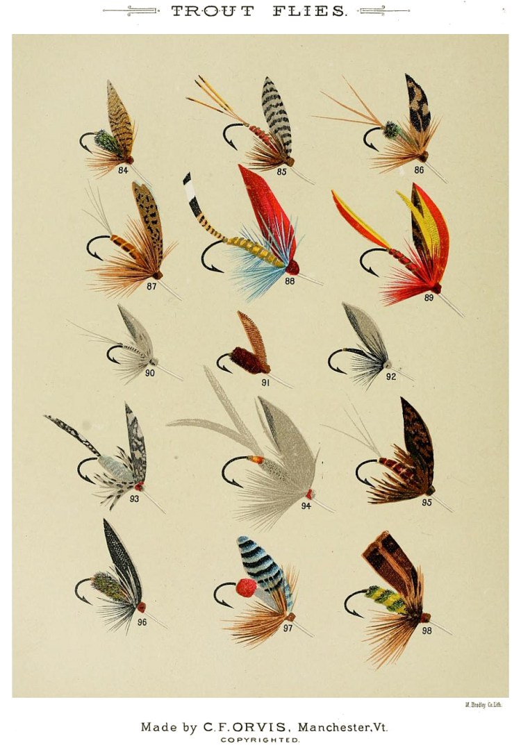 84. Alder – 85. Abbey – 86. Alice – 87. August Dun – 88. Allerton – 89. Adirondack – 90. Bowman – 91. Brown Gnat – 92. Black May – 93. Beauty – 94. Ben Bent – 95. Brown Adder – 96. Black June – 97. Blue Jay – 98. Bee 