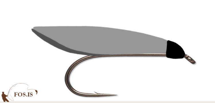 Opinn vængur, uppsveigður endi